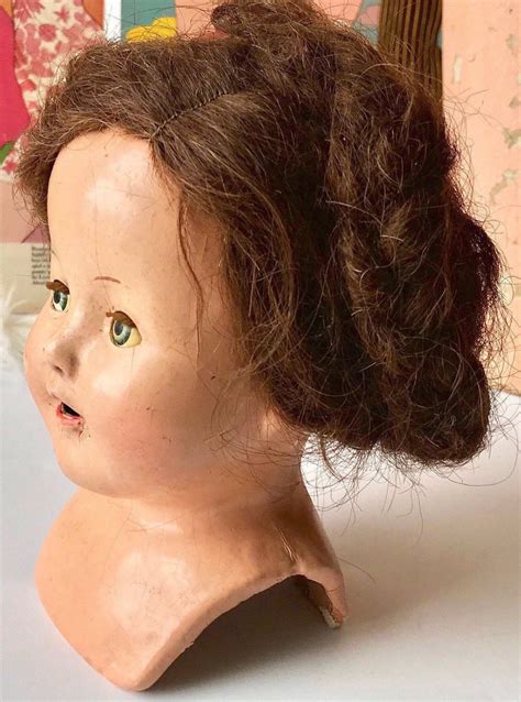 Vintage Composition Doll Head Real Hair Wig Braids Sleep Eyes Etsy