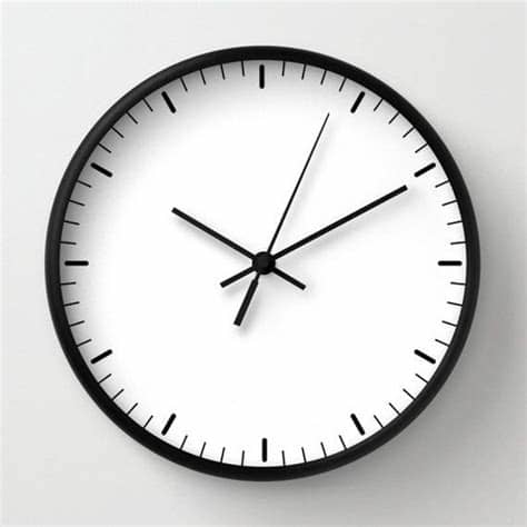 White wall clock classic design black white minimalist ...