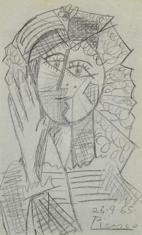 Sold Price Pablo Picasso 1881 1973 Original Pencil Drawing April 4