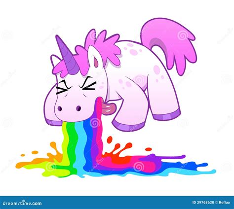 Unicorn Puking Rainbow Stock Vector Image 39768630