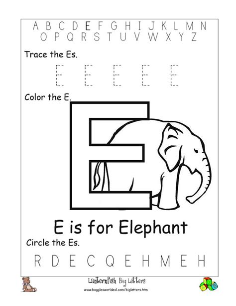 6 Best Images Of Printable Preschool Worksheets Letter E