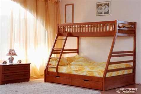 Cm 316 double deck with trundle bed frame on Wood double decker designs - Contemporary-design