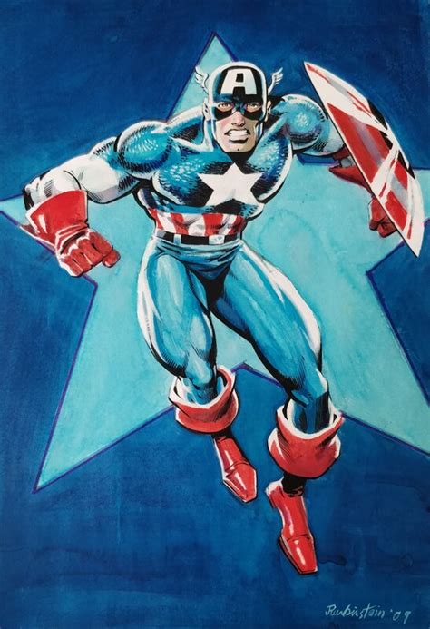 Captain America Joe Rubinstein Original Illustration