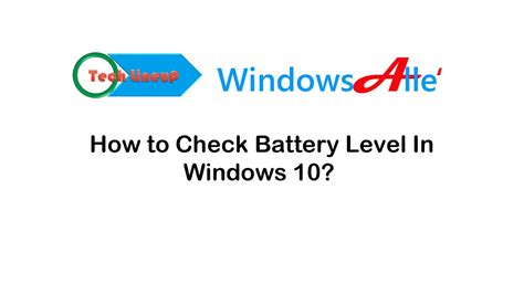 How To Check Battery Level In Windows 10 Youtube