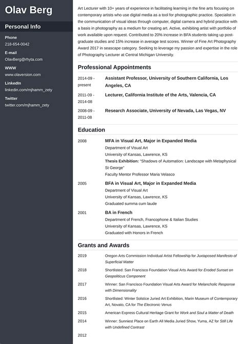 Example Of A Cv Academic Cv Uk Example Best Resume Examples Your