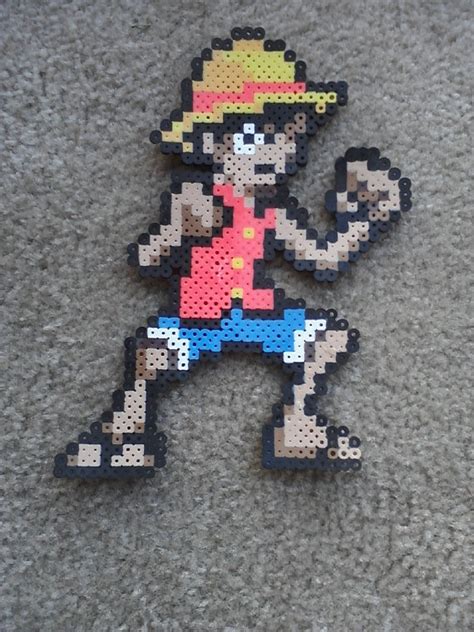 Monkey D Luffy Perler Sprite By Y2KDesign Perler Art Perler Beads