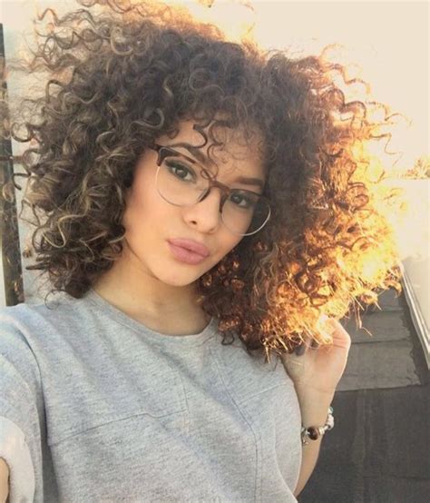 glasses natural hair styles short hair styles short curly hair curly girl curly bangs short