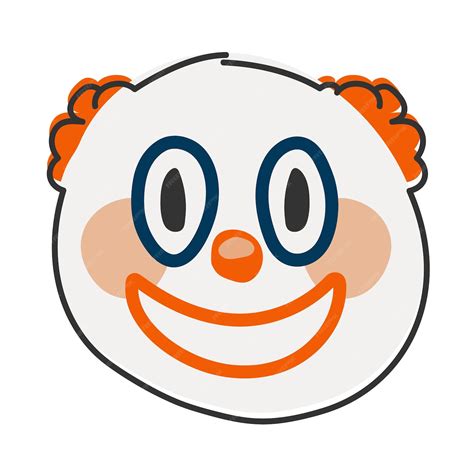 Premium Vector Circus Clown Emoji Emoticon With Red Nose Funny Face
