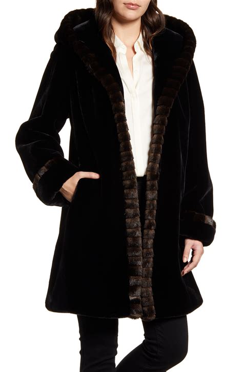 Gallery Hooded Faux Fur Coat Nordstrom