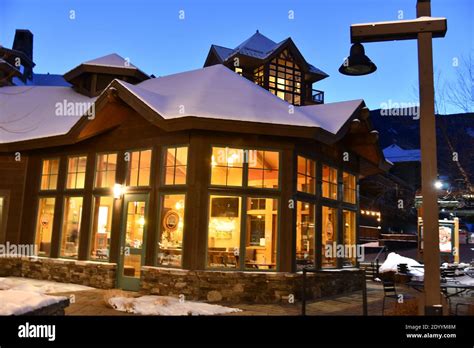 Stowe Mountain Ski Resort In Vermont Spruce Peak Village At Night Hi