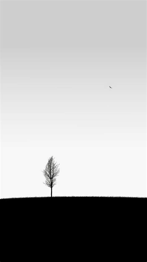 Iphone Tree Art Simple Minimalistic White Wallpaper