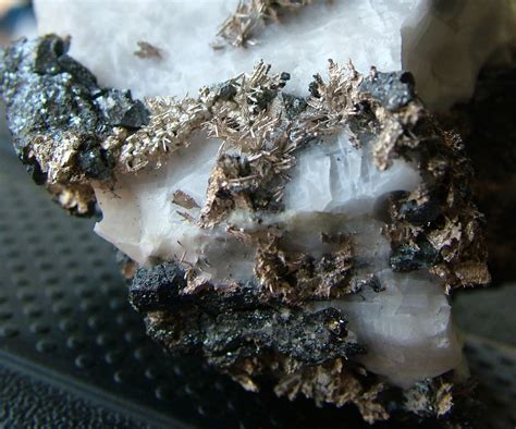 Native Silver Crystals On Calcite Imiter Mine Morocco