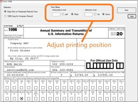 Ezw2 Software How To Print Irs 1096 Form