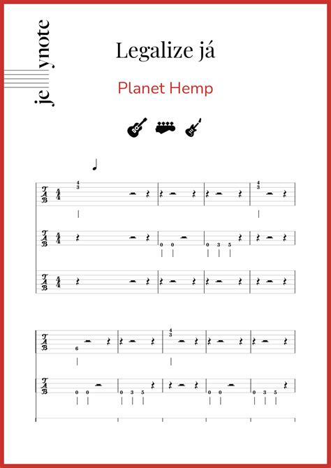 Partituras De Planet Hemp Legalize J Guitarra Y Bajo Jellynote