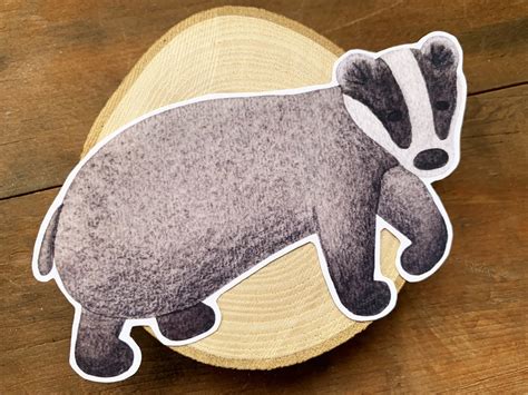 Cute Badger Vinyl Sticker Forest Animal Laptop Sticker Cute Etsy