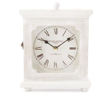 Whitewash Wooden Tabletop Clock Big Lots Clock Tabletop Clocks