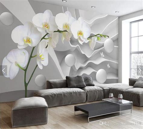 Ideen für die tv wand und fernsehzimmer. Großhandel Abstrakte 3D Foto Wandbild Tapete Blume Circle ...