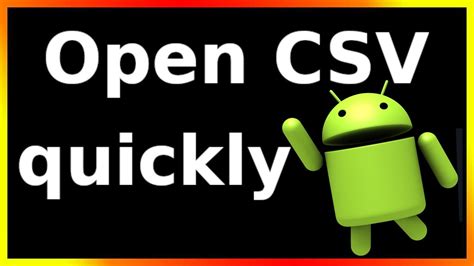 How To Open Csv File In Android Phone Youtube