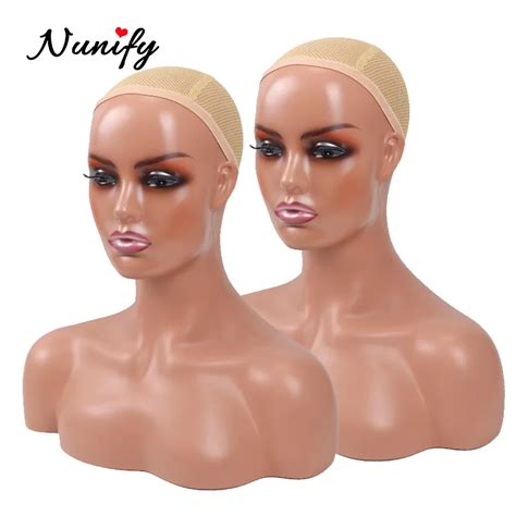 Realistic Female Mannequin Head With Shoulder Manikin Head Bust For