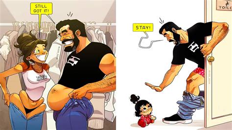 Artist Keeps Illustrating Everyday Life With His Wife And Now We Get To See Their Baby Daughter