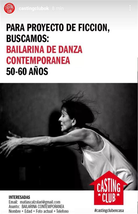 Buenos Aires Casting Se Busca Bailarina De Danza Contemporanea Entre 50 60 Años Para FicciÓn