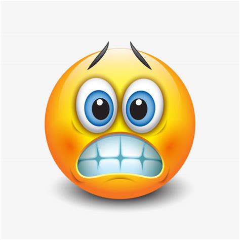 Fear Emoticon Face Icon Isolated Scared Emotion Terrified Emoji Vector