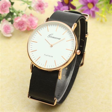 Simple Watch, Black Leather Watch, Leather Watch, Bracelet Watch, Vintage Watch, Retro Watch 