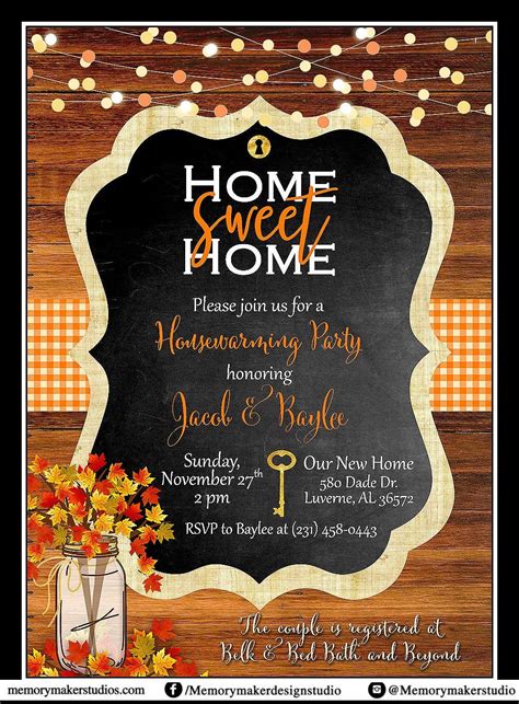 Rustic Housewarming Invitation Weve Moved Announcement Etsy House