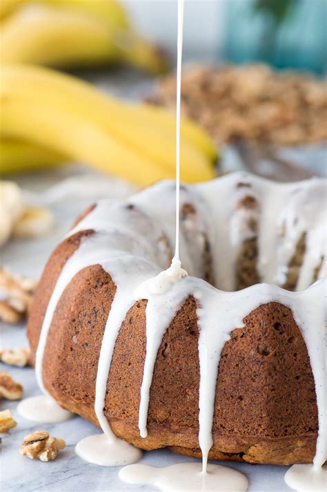 I like this recipe because the orange juice gives the nut bread such a bright flavor and also makes it moist. One bowl banana nut bundt cake drizzled with vanilla bean ...