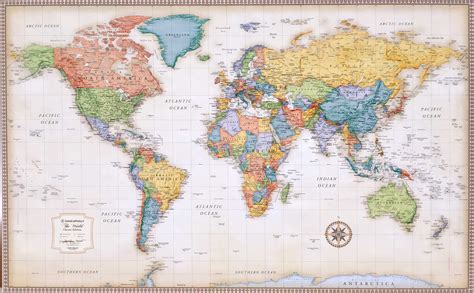 Rand Mcnally World Classic Wall Map The Map Shop World Map