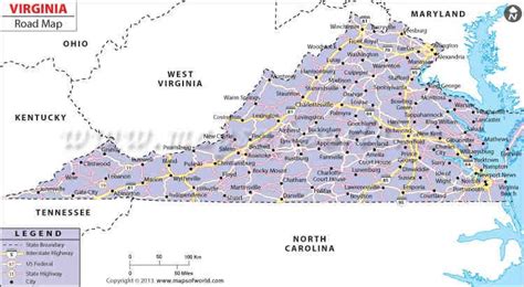 Buy Virginia Road Map Map Roadmap Virginia Map