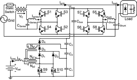 Analysis techniques for series parallel resistor circuits. Circuit schematic of the series-parallel line-interactive ...