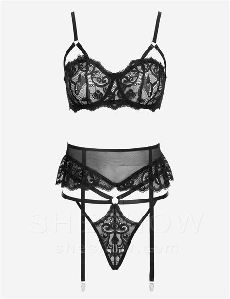 Lace Bra And Lace Panty Lingerie Set For Women