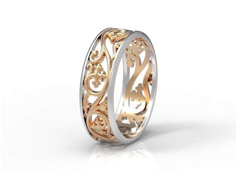 Stylish background, textile or wrapping paper design. Floral pattern ring 3D printable model | CGTrader