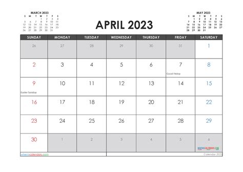 Free Blank Calendar April 2023 Printable As Pdf And Image