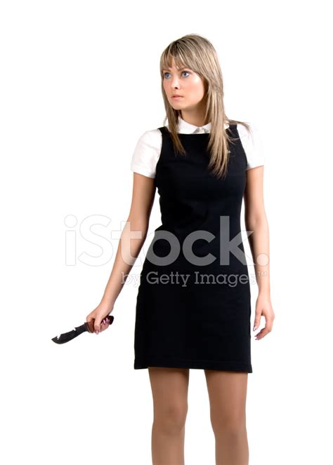Aggressive Woman With Knife Stock Photo Royalty Free Freeimages