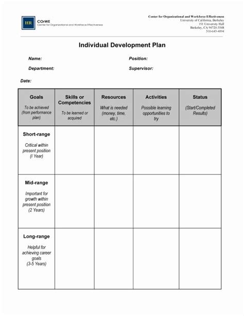 40 Individual Development Plan Examples Desalas Template