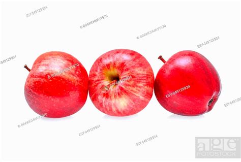 Fresh Gala Apples Isolated On White Background Stock Photo Picture