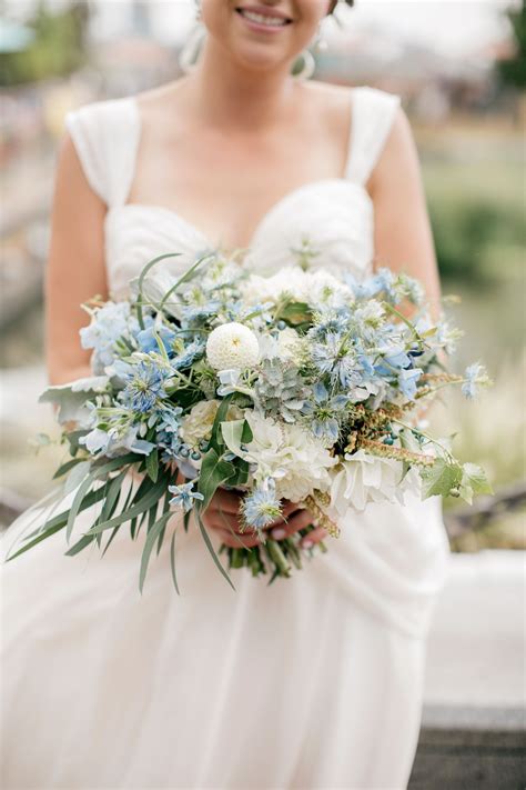 22 Beautiful Bouquets That Can Double As Your Something Blue Blue