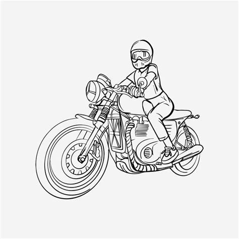 Premium Vector Hand Draw Artwork Illustration Woman Riding Motorcycle