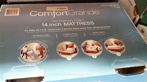 Shop costco.com for electronics, computers, furniture, outdoor living, appliances, jewelry and more. Novaform ComfortGrande Queen Gel Memory Foam Mattress ...