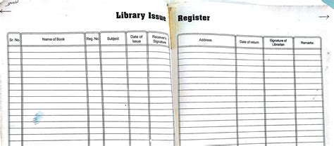 Library Book Issue Register For School Format For Maintaining Of Records