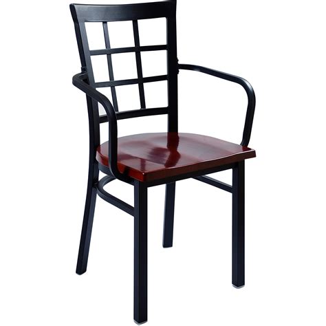 Shop all of our commercial restaurant chairs. Window Back Metal Restaurant Chair with Arms