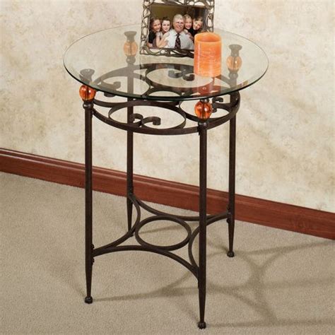 Adele Metal And Glass Round Accent Table