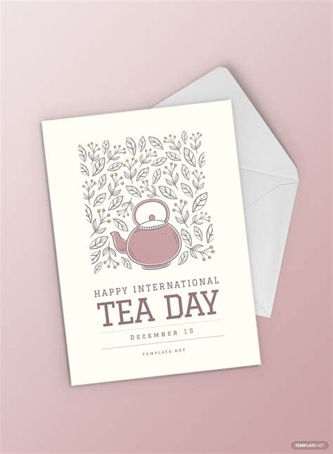 International Tea Day Greeting Card Template In Psd Download