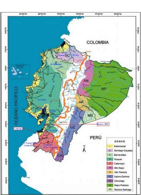 Mapa De Las Cuencas Ictiohidrograficas Del Ecuador Fuente Barriga