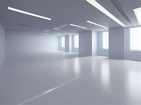 Empty Room Interior With White Walls And Floor 3d Rendering Ai