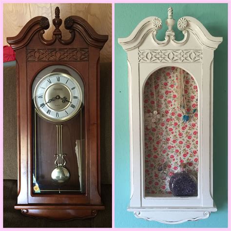 Upcycled Grandfather Clock Into Shabby Chic Jewelry Display Old Clocks