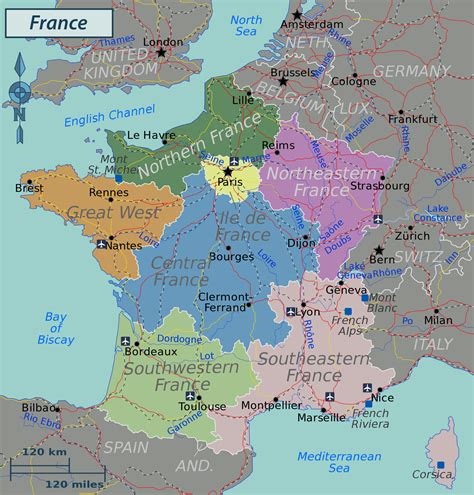 Large Regions Map Of France France Europe Mapsland Maps Of The