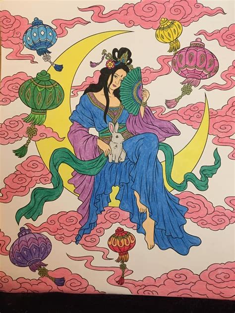 Change The Goddess Of The Moon From Goddesses Coloring Book By Colorit